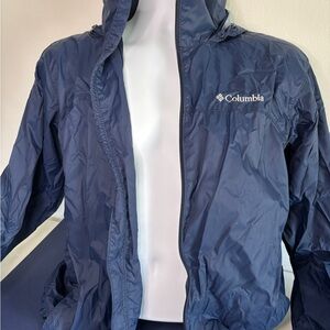 Columbia Blue Raincoat Lightweight Water-Resistant